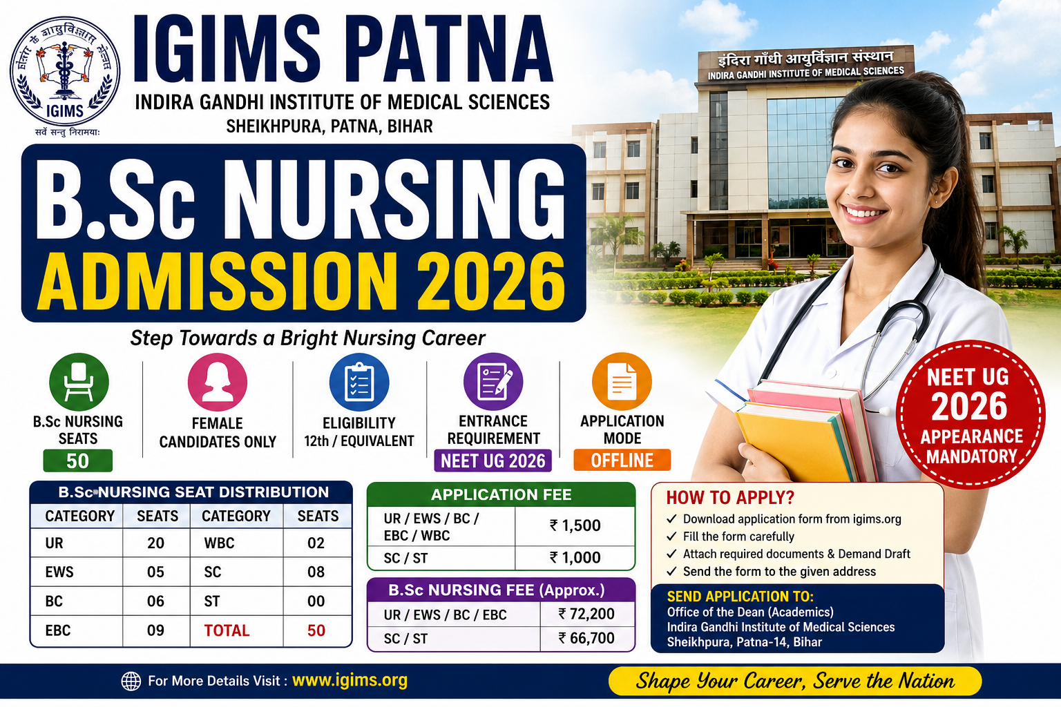 IGIMS Patna B.Sc Nursing & GNM Admission