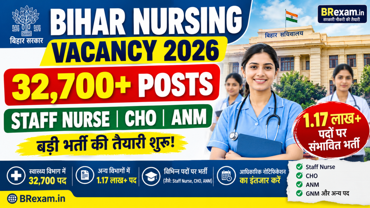 Bihar Nursing Vacancy 2026 Staff Nurse CHO ANM 32700 posts