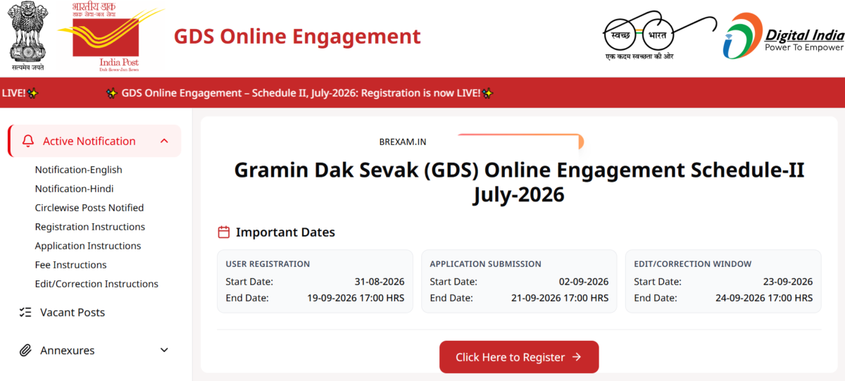 GDS New Vacancy 2026 23757 Posts 10th Pass India Post Recruitment