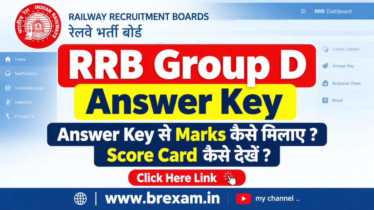 RRB Group D Answer Key 2026, Answer Key से Marks कैसे मिलाएं और Score Card कैसे देखें