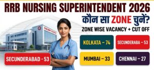 RRB Nursing Superintendent 2026 कौन सा Zone चुनें Zone Wise Vacancy Cut Off