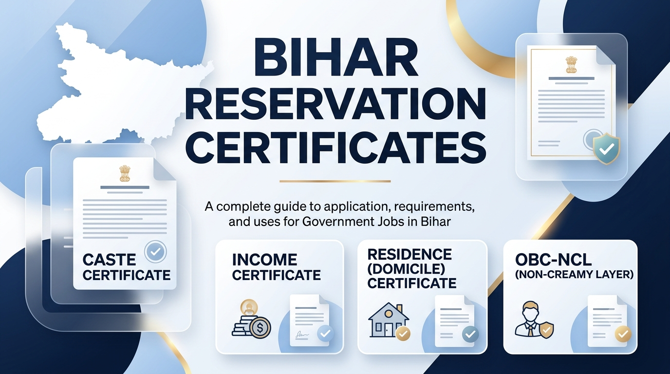 Bihar Reservation Certificate rules for Caste, Income, Residence and OBC-NCL